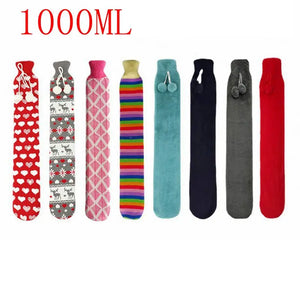 Set of colorful patterned bottles with a 1000ML label on a white background