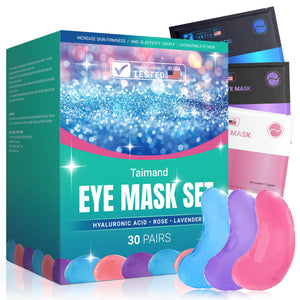 3Mix Under Eye Patches 30 Pairs Multi-Pack - Collection of 3 Different Collagen Eye Masks for Dark Circles and Puffiness