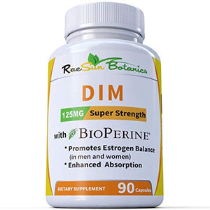 Raesun Botanics DIM Supplement 125mg - DIM Diindolylmethane Plus BioPerine 90-Day Supply
