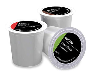 Amazon Brand - Solimo Coffee Pods, Assorted pack (French, Dark, Colombian)