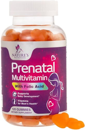 Nature's Prenatal Multivitamin Gummy with Folic Acid, Prenatal Vitamins w/Folate, Choline, Vitamin A
