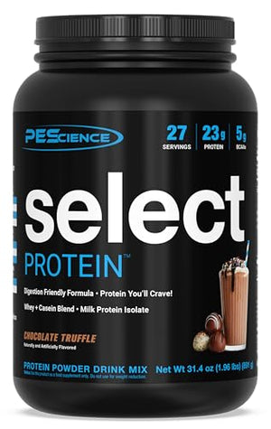 PEScience Select Low Carb Protein Powder, Chocolate Truffle, 27 Serving, Keto Friendly