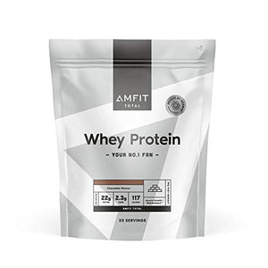 Amazon Brand - Amfit Nutrition Whey Protein Powder, Chocolate Flavour, 33 Servings, 1 kg