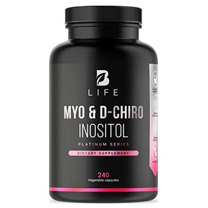 Myo-Inositol & D-Chiro Inositol by B Life - 240 Capsules | Made in USA | 40:1 Ratio