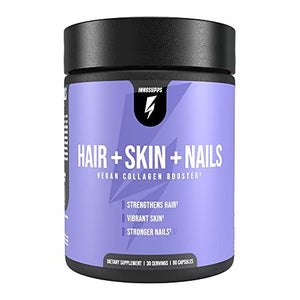 InnoSupps Hair + Skin + Nails | Vegan Collagen Booster | Biotin, Verbasnol, B12, Horsetail