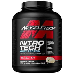 Whey Protein Powder, MuscleTech Nitro-Tech Whey Protein Isolate & Peptides, Protein