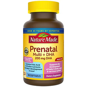 Prenatal Vitamin + DHA Softgel with Folic Acid, Iodine and Zinc, 90 Count