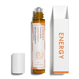 Benatu Energy Essential Oil Roll On Blend (with Clove, Lemon, Grapefruit Oil)- Travel Size Relaxing Roller