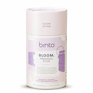 Binto Bloom Prenatal is a Comprehensive Prenatal & Postnatal Vitamin Capsules with Folate + Iron