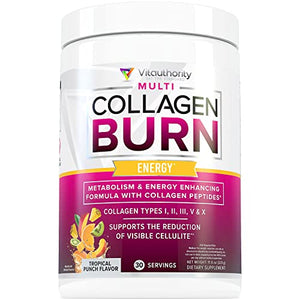 Multi Collagen Burn: Multi-Type Hydrolyzed Protein Peptides with Hyaluronic Acid, Vitamin