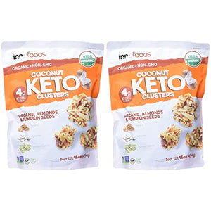 Inno Foods Organic Coconut Keto Cluster (Net Wt 16 Ounce), (Pack of 2)