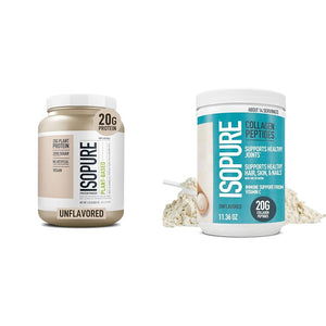 Bundle of Isopure Unflavored Organic Vegan Pea Protein Powder, Dairy Free with Amino