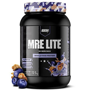 REDCON1 MRE Lite Whole Food Protein Powder, Blueberry Cobbler - Low Carb & Whey