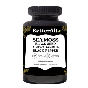 Better Alt Sea Moss Capsules- Irish Sea Moss with Black Seed Oil, Ashwagandha & Black