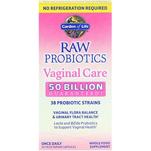 Raw Probiotics Vaginal Care, 30 Vegetarian Capsules - Garden of Life, promote yeast balance