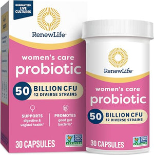 Renew Life Women's Probiotic Capsules, 50 Billion CFU Guaranteed, Supports Vaginal, Urinary