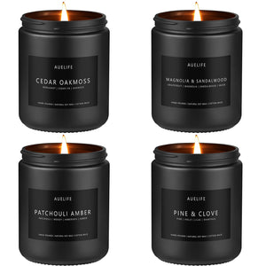 Scented Candles Set | Men Candles Set, Candles for Men Scented Candles for Home - 4 Pack Candles Scents