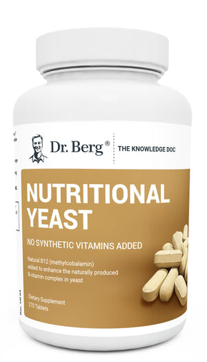 Dr. Berg Nutritional Yeast Tablets โ Natural B12 Added - All 8 B Vitamin Complex โ Organic