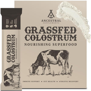 Ancestral Supplements Grass Fed Beef Bovine Colostrum Powder Packets, Immune Support