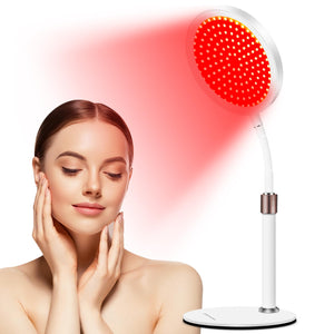 Shomterade Red Light for Face with Base, 100LEDs 3-in-1 Chips Infrared Light Lamp, 660nm &850nm