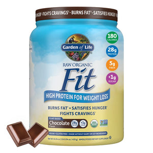 Garden of Life Raw Organic Fit Vegan Protein Powder Chocolate, 28g Plant Based Protein