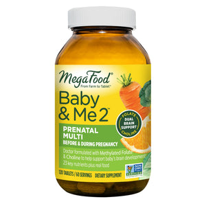 MegaFood Baby & Me 2 Prenatal Vitamin and Minerals - Vitamins for Women - with Folate