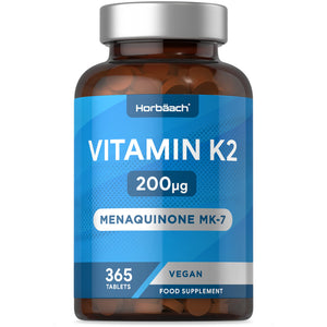 Vitamin K2 MK7 200ug | 365 Vegan Tablets | High Strength Menaquinone MK-7