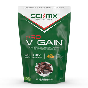 SCI-MX Pro V Gain 100% Plant Based Vegan Protein Formula With No Added Sugar - Chocolate Flavour - 900g - 20 SERVINGS