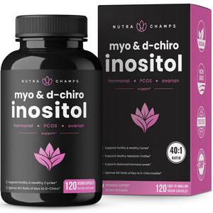 NutraChamps Myo-Inositol & D-Chiro Inositol Supplement | Ovarian & PCOS Support