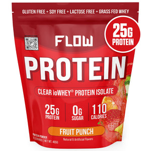Flow Supps Clear Whey Isolate Protein Powder, Fruit Punch - 15 Servings, 25g Protein