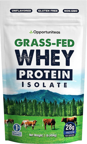 Opportuniteas Grass Fed Whey Protein Isolate Powder - Unflavored Whey Protein Isolate