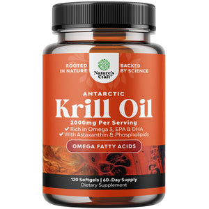Antarctic Krill Oil 2000mg Softgels Per Serving - Omega 3 Krill Oil Supplement