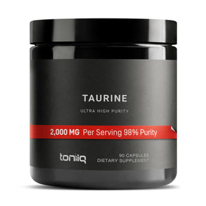 Toniiq 2000mg Taurine Supplement - High Purity Taurine Powder Capsules, 98%+ Pure