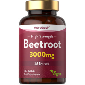 Beetroot Tablets 3000mg | 180 Count | High Strength 5:1 Extract Supplement | Nitric Oxide
