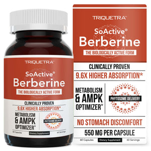 SoActive Berberine 550mg: 9.6X Higher Absorption, Clinically Proven Most Effective