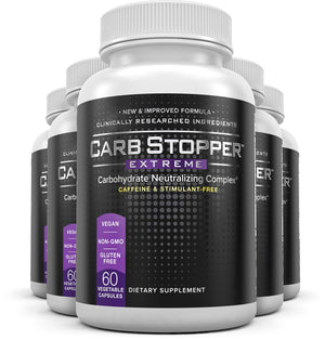 Carb Stopper Extreme (5 Bottles Maximum Strength, Natural Carbohydrate and Starch