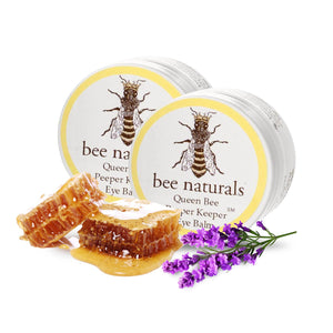 Bee Naturals Queen Eye Balm Duo Peeper Keeper under eye balm with vitamin E and natural oils for wrinkles and crow's feet 2 pack