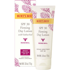 Burt's Bees Renewal SPF 30 Firming Day Face Lotion Tube - Natural Bakuchiol Sunscreen