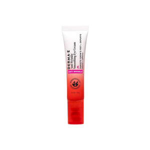 Derma E Anti-Wrinkle Smoothing Eye Cream tube with a metal cooling tip for easy application and reducing under-eye puffiness.