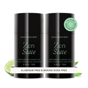 Each and Every aluminum free deodorant Bergamot and Green Tea two pack for men and women
