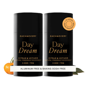 Each and Every aluminum free deodorant Citrus and Vetiver two pack for men and women