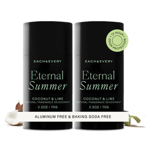 Each and Every aluminum free deodorant Coconut and Lime two pack for men and women