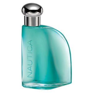 Nautica perfume bottle with a silver cap on a white background