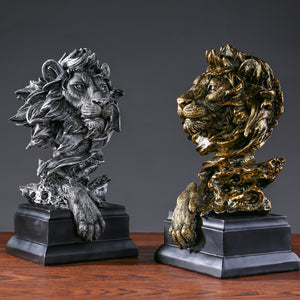 retro lion head resin wall decor american style sculpture home ornament