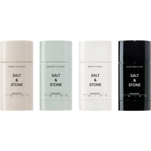 Salt and Stone mini deodorant discovery set with aluminum free 48 hour protection