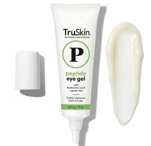0.5 Fl Oz bottle of TruSkin Peptide Eye Cream Gel for hydrating and smoothing dark circles and fine lines.