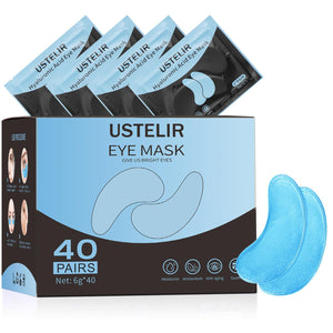 USTELIR 40 Pairs Under Eye Patches with Hyaluronic Acid for Dark Circles and Puffiness Treatment
