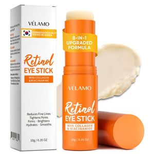 VELAMO ADVANCED Korean Retinol Eye Stick (10g) with Collagen and Peptides for Anti-Aging.