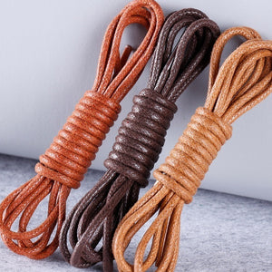 waxed round shoelaces for boots durable leather shoe laces multiple lengths