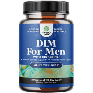 Nature’s Craft DIM capsules men hormone balance estrogen support prostate health Panax Ginseng Bioperine Grapeseed Astragalus 120 count bottle